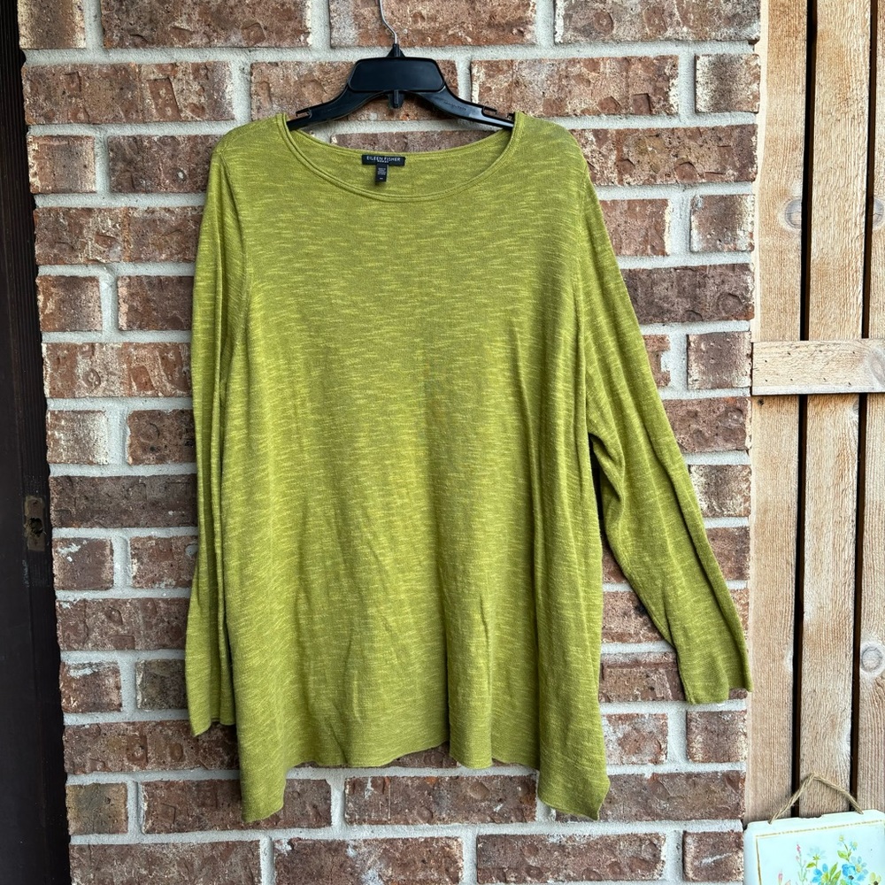 Eileen Fisher Tunic-length Sweater Organic Linen & Cotton 3X